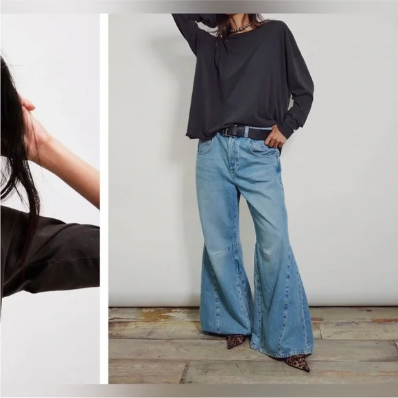 NWOT Free People We The Free Nina Long-Sleeve Tee - black - XS, Small - Picture 10 of 11